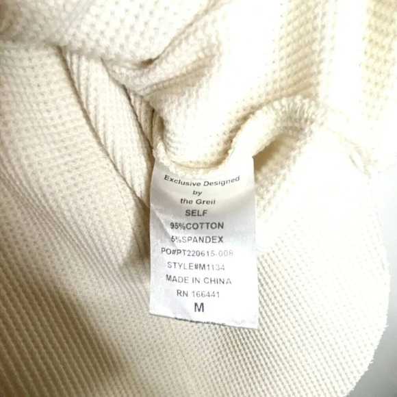 The GREii Medium Waffle Knit Heart Embroidered Ruffle Stitch Thermal Cotton - Picture 8 of 9